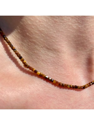 Doğaltaş Kaplan Gözü Kolye (Cesaret ve Motivasyon Taşı)