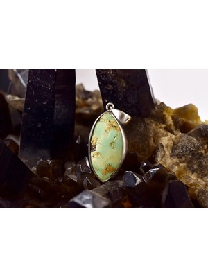 Doğaltaş Turkuaz-Firuze Gümüş Kolye