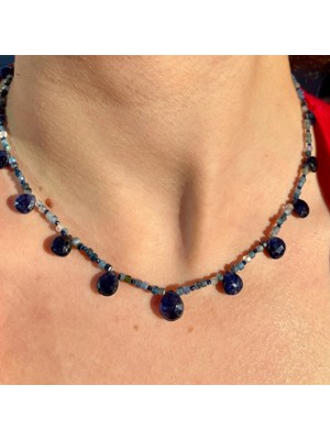 Doğaltaş Safir & Kiyanit – Özel Tasarım Kolye