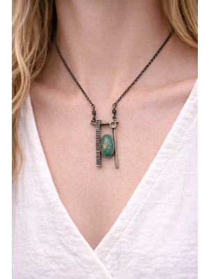 Doğaltaş Opal Taşı Gümüş Kolye (Özel Seri)