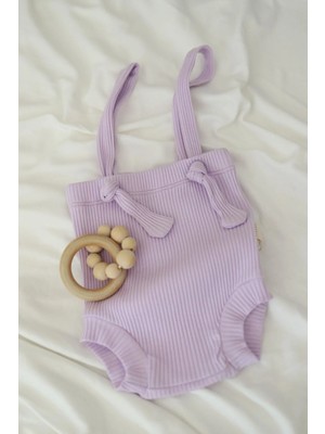 Magu Kız Bebek Lila Askılı Salopet Elbise