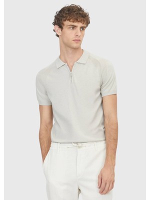 Ramsey Açık Gri Düz Örgü Triko