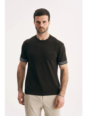 Silvano Erkek Kolu Şeritli Interlok Tişört
