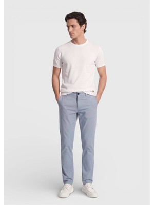 Ramsey Mavi Düz Dokuma Regular Fit Casual Pamuk Karışımlı Pantolon