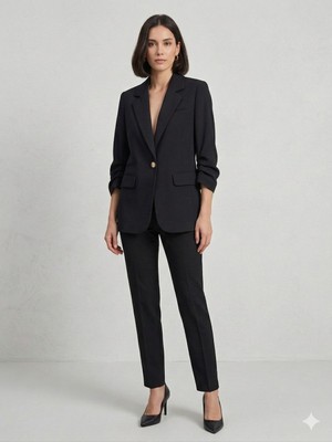 Ekol Kapak Cepli Büzgü Kol Ceket  1102