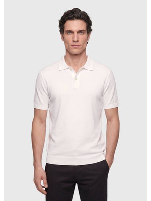 Ramsey Ekru Düz %100 Pamuk T-Shirt