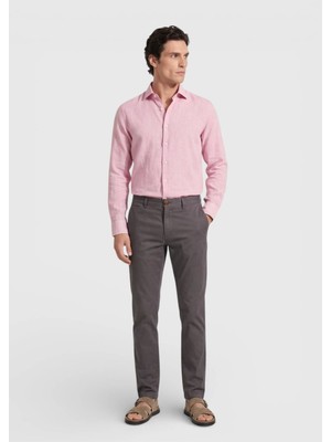 Ramsey Mürdüm Düz Dokuma Regular Fit Casual Pamuk Karışımlı Pantolon