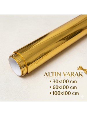 Ferizli Reklam Altın Varak (Gold)(Ayna) Yapışkanlı Folyo - Mobilya, Cam ve Dolap Kaplama Folyosu - Suya Dayanıklı Dekoratif Kaplama