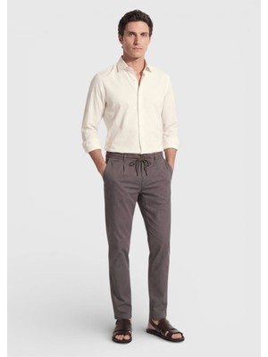 Ramsey Mürdüm Düz Dokuma Jogging Fit Casual Pamuk Karışımlı Pantolon