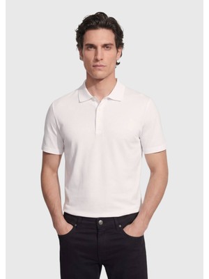 Ramsey Açık Gri Düz Pamuk Karışımlı T-Shirt