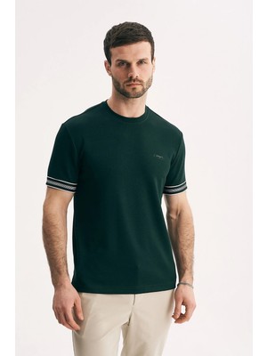 Silvano Erkek Kolu Şeritli Interlok Tişört