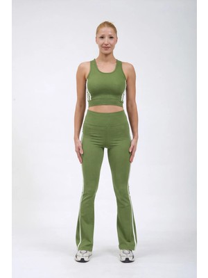 V107 Çift Beyaz Şerit Detaylı Atlet