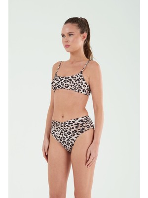 Louren B21012 Straplez Leopar Bikini Takım