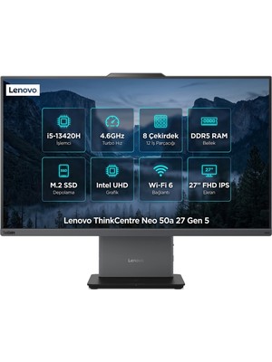 Lenovo Thinkcentre Neo 50A 27 G5 Intel Core I5-13420H 48GB 1tb SSD 27" Fhd Freedos All In One Pc 12SA000KTR 006
