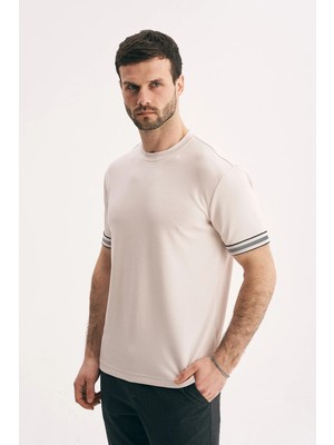 Silvano Erkek Kolu Şeritli Interlok Tişört