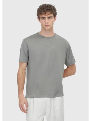 Ramsey Vizon Düz Pamuk Karışımlı T-Shirt