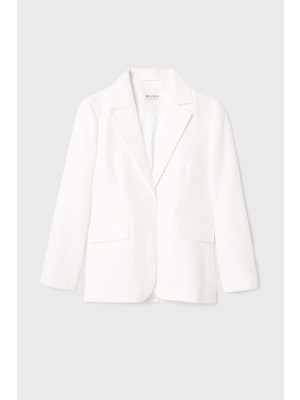 Oversıze Keten Karışımlı Blazer Ceket