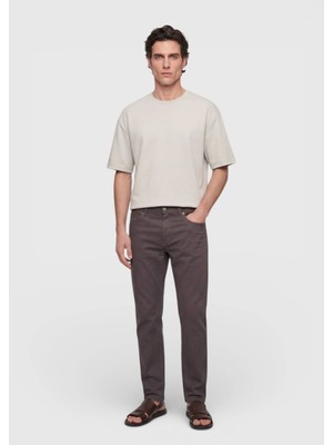 Ramsey Mürdüm Düz Dokuma Regular Fit Casual %100 Pamuk Pantolon