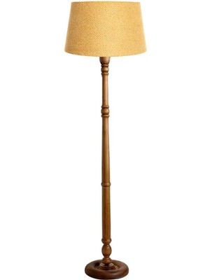 Ağaç Ustası Torinio Torna Bacak Lambader Abajur Köşe Lambası Ahşap Country Doğal Masif Naturel