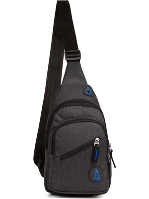 Torz Suya Dayanıklı Tek Kol Göğüs Çantası Mini Sırt Çanta Siyah Günlük Kullanım İçin