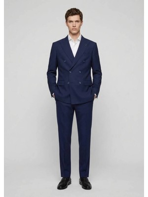 Ramsey Saks Düz Yün Karışımlı Takım Elbise