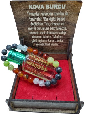 Tasarım Kova Burcu Doğal Taş Bileklik ve Kokusu