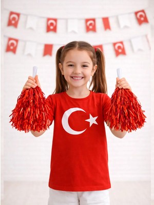 Parti Adresi Metalik Ponpon Kırmızı 2'li