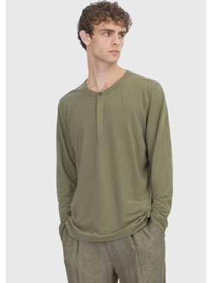 Ramsey Haki Düz %100 Pamuk T-Shirt