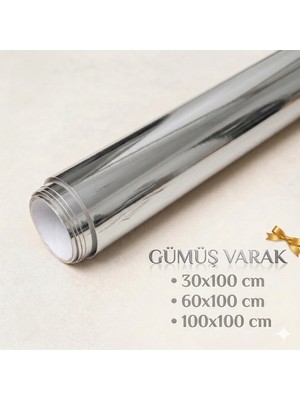 Ferizli Reklam Gümüş Varak (Ayna) Yapışkanlı Folyo - Mobilya, Cam ve Dolap Kaplama Folyosu - Suya Dayanıklı Dekoratif Kaplama