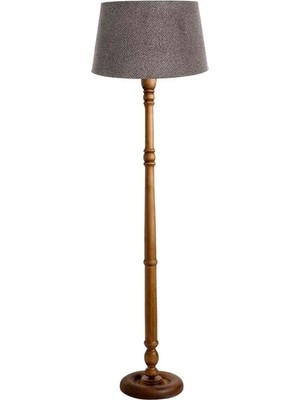 Ağaç Ustası Torinio Torna Bacak Lambader Abajur Köşe Lambası Ahşap Country Doğal Masif Naturel