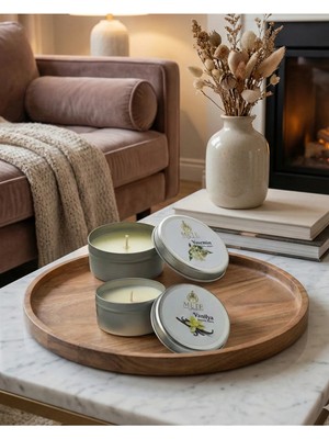 Mete Mum Vanilya & Yasemin Aromalı 2'li Set Metal Mum