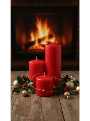 Mete Mum 3'lü Kütük Mum