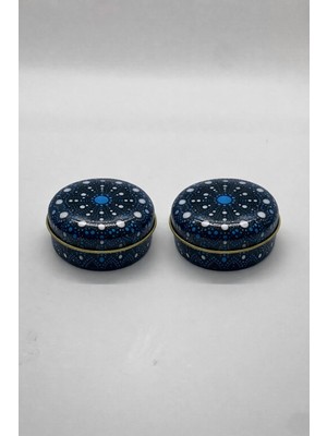 Mete Mum 2'li Set Mandala Serisi Teneke Mum 100 gr - Kahve Kokulu