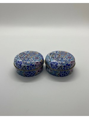 Mete Mum 2'li Set Mandala Serisi Teneke Mum 100 gr - Tarçın Kokulu