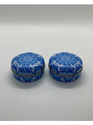 Mete Mum 2'li Set Mandala Serisi Teneke Mum 100 gr - Kahve Kokulu