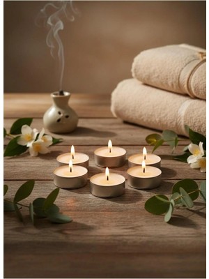 Mete Mum Aromalı Tealight Mum 8’li Set – Uzun Süreli Yanma, Dekoratif ve Ortam Kokulu Mum