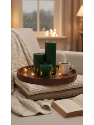 Mete Mum 3'lü Kütük Mum