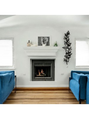 Renklime Lazer Kesim Metal Duvar Dekoru, Dal Yaprak 40 cm