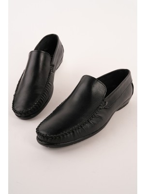 Muggo Wills Hakiki Deri Bağcıksız Erkek Günlük Klasik Loafer Ayakkabı