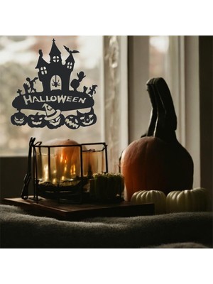 Renklime Lazer Kesim Metal Duvar Dekoru, Halloween 40 cm