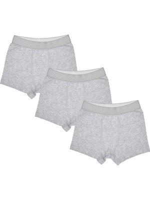 Organickid Modern Classic Erkek Çocuk Gri Boxer Set 3lü