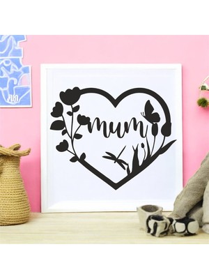 Renklime Lazer Kesim Metal Duvar Dekoru, Mum Kalp 40 cm