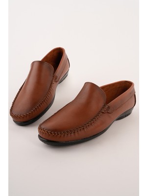 Muggo Wills Hakiki Deri Bağcıksız Erkek Günlük Klasik Loafer Ayakkabı