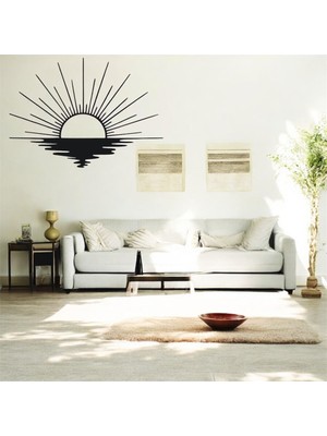 Renklime Lazer Kesim Metal Duvar Dekoru, Güneş Yakamoz 40 cm