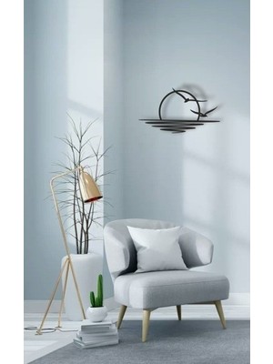 Renklime Lazer Kesim Metal Duvar Dekoru, Yakamoz 40 cm