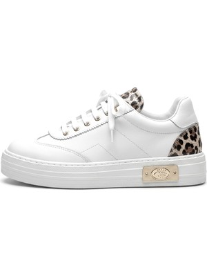 Beety 2592200 Hakiki Deri Beyaz Kalın Taban Sneakers Kadın Ayakkabı