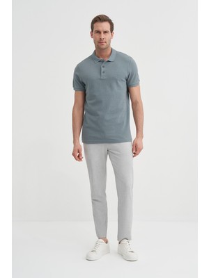 Cazador 46130 Polo Pıke Tshırt Erkek Polo Yaka Gri Tişört