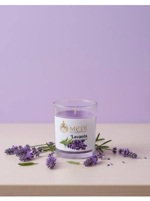 Mete Mum Lavanta Aromalı Cam Bardak Mum