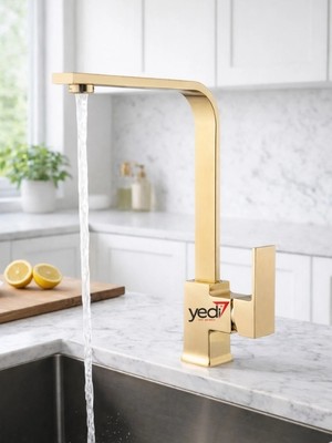 FUALORA Kare Model Gold Mutfak Evye Bataryası