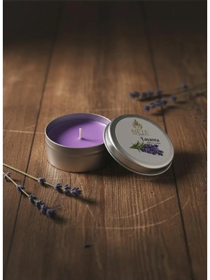 Mete Mum Lavanta Aromalı Teneke Mum